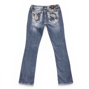 Miss Me Signature Bootcut Jeans Embroidered Bling Rhinestone Pockets y2k Size 29